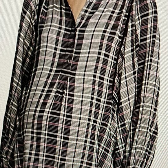 Hatch Maternity The Rose Plaid Flowy Blouse Size 3 - Picture 2 of 12